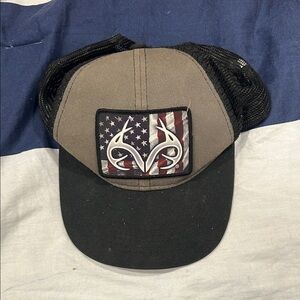 Realtree Black and Brown Antler Logo Hat